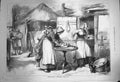 Original Old Antique Print 1872 Cottage Life Warwickshire Baking Da Victorian