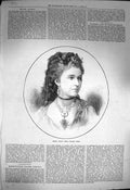 Original Old Antique Print 1872 Portrait Mdlle. Albani Royal Italian Opera 19th