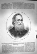 Original Old Antique Print 1872 Portrait Robert Moffat Missionary South 19th