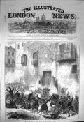 Original Old Antique Print 1872 Carlist Rising Spain Governor'S House Victorian