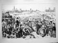 Original Old Antique Print 1872 Hampstead Heath Holiday Scene London Ic 19th