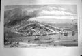 Original Old Antique Print 1872 Bird'S-Eye View Barrow-In-Furness Smoking C 19th
