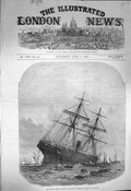Original Old Antique Print 1872 German Lloyd Steam Ship Baltimore Aground H 19th