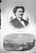 Old Antique Print 1872 Signor Italo Campanini Ship Glasgow Bombay India 19th