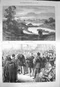 Original Old Antique Print 1872 Sefton Park Liverpool England Prince Arthur