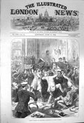 Original Old Antique Print 1872 German Siers Frenchmen Quarrelling CafÇ Rheims