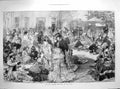 Original Old Antique Print 1872 Ascot Horse Races Luncheon Behind Grand Stand