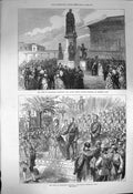 Original Old Antique Print 1872 Duke Edinburgh Dublin Consort Leinster Ireland
