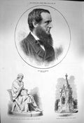 Antique Print *3664 1872 Duke Bedford Statue Graham Fountain Clifton Downs