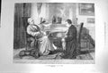 Original Old Antique Print 1872 Le Malade Imaginaire Men Reading Book Webb 19th