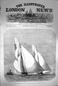 Original Old Antique Print 1872 Yacht Schooner Egeria Gwendoline Se Victorian