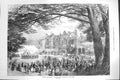 Original Old Antique Print 1872 Wedding Festivities Holland House Garden Scene