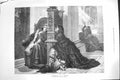 Original Old Antique Print 1872 Church Priest Confession Lady Child Lehmann Art