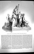 Old Antique Print 1872 Memorial Prince Consort Europe Africa Asia America 19th