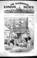 Original Old Antique Print 1872 Turret Ship Glatton Portland Roads Sailors Navy
