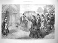 Original Old Antique Print 1872 Sunday Morning Whippingham Church Isle Wight 0
