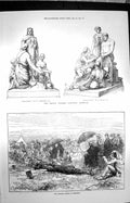 Old Antique Print 1872 Canadian Rifles Wimbledon Prince Consort Memorial 19th