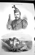 Original Old Antique Print 1872 Michie Queen Prize Wimbledon Kala'At El Hus 19th