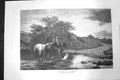 Original Old Antique Print 1872 Homeward Peter Graham Man Horses Stream Trees