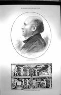 Original Old Antique Print 1872 George Gilbert Scott Wall-Painting Chaldon 19th
