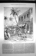 Original Old Antique Print 1872 Finding Livingstone Mr Stanley Return B 19th