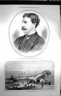 Old Antique Print 1872 James Gordon Bennett New York Herald Hastings Pier 19th