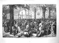 Old Antique Print 1872 People Doors Palais De L'Industrie Champs Elysees 19th