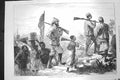 Original Old Antique Print 1872 Stanley Retinue Africa Finding Dr. Livingstone