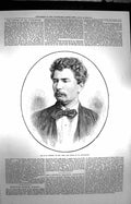 Original Old Antique Print 1872 Portrait Stanley New York Finder Livingstone