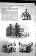 Old Antique Print 1872 Salisbury Market Cross Close Gate Exeter Cloisters 19th