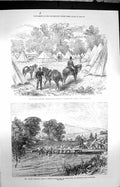 Old Antique Print 1872 Autumn Campaign Camp Army France Stour Blandford 19th