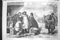Old Antique Print 1872 Scene Leaving Port London Docks Ships Passengers 19th