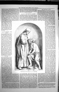 Old Antique Print 1872 Statue Christ Healing The Blind Scene Crittenden 19th