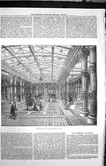 Original Old Antique Print 1872 Entrance Hall Brighton Aquarium Architecture