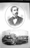 Old Antique Print 1872 Portrait Richard Wallace Foundation Harbour Jersey 19th