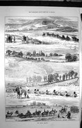 Original Old Antique Print 1872 Barracks German Siers Rheims Market War 19th