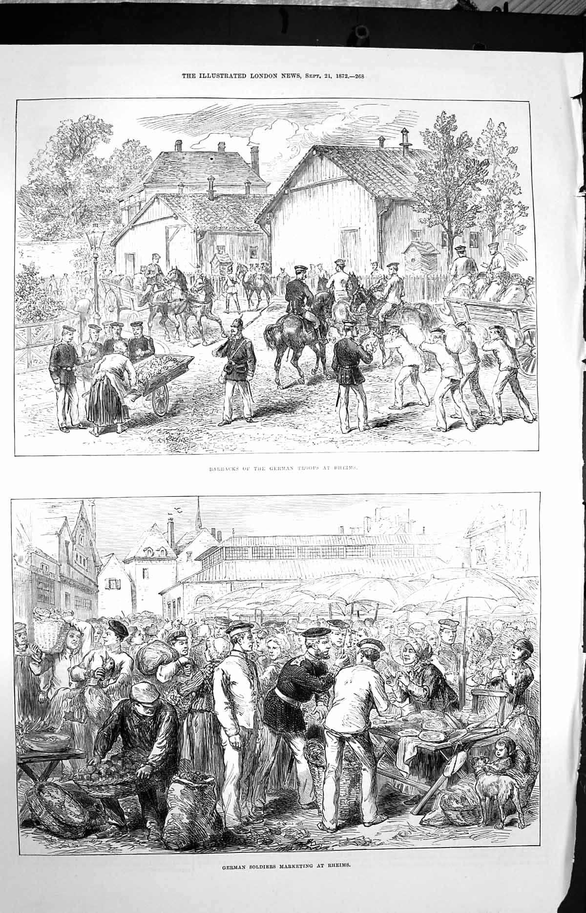 Original Old Antique Print 1872 Autumn Campaign Siers Stonehenge Battle Wiley