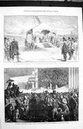 Old Antique Print 1872 Queen Duchess Sutherland Dunrobin Berlin Prussian 19th