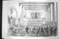 Old Antique Print 1872 English Volunteers Ghent Reception Hotel De Ville 19th