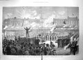 Original Old Antique Print 1872 Damaged Prussian Band Berlin Zapfenstreich