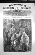 Original Old Antique Print 1872 Women Children Gathering Blackberries Nature