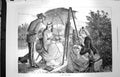 Original Old Antique Print 1872 Nature Sketch Lady Artist Painting Fine Art