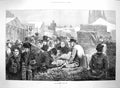 Original Old Antique Print 1872 Birmingham Onion Fair Market Industry Fine Art