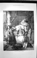 Original Old Antique Print 1872 Man Stories Children Recollections Boyhood 19th