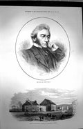 Original Old Antique Print 1872 Mr Justice Willes Railway Accident Kirtlebridge