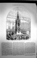 Original Old Antique Print 1872 Lord Mayor Drinking Fountain Bow London 19th