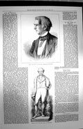 Original Old Antique Print 1872 Seward American Statesman Statue Humphrey Davy