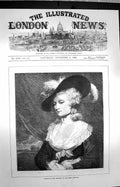 Original Old Antique Print 1872 Portrait Mrs Robinson Joshua Reyns Victorian