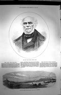 Old Antique Print 1872 Lord Kinloch Scotch Judge Military Railway Train 19th