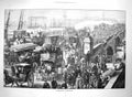Original Old Antique Print 1872 Scene London Bridge Transport Ships Fine Art
